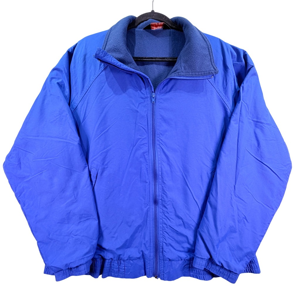 Sportsmaster Jacket Windbreaker Nylon Supplex L Blue Vintage Made in USA Mens
